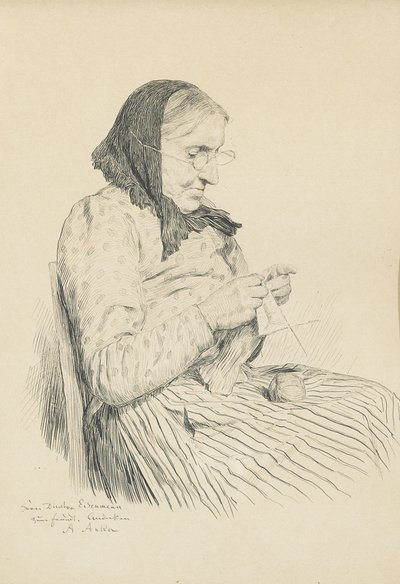 Knitting Grandmother by Albert Anker